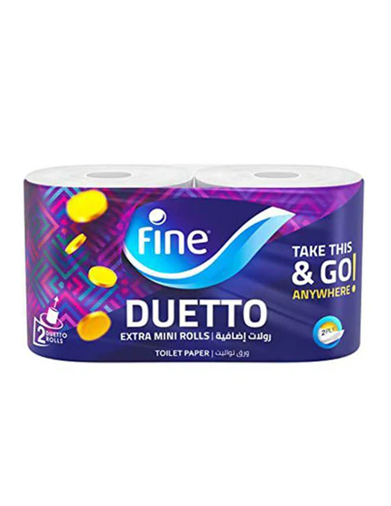 Fine Duetto Extra Mini Toilet Rollsy| Pack of 6 Rolls